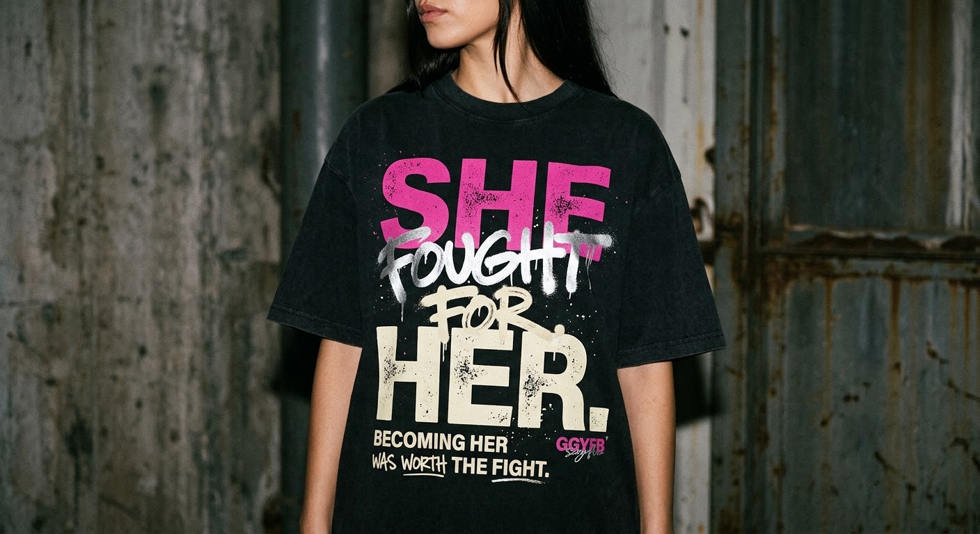 She Fought For Her event tee — official Girl Get Your Fight Back merch